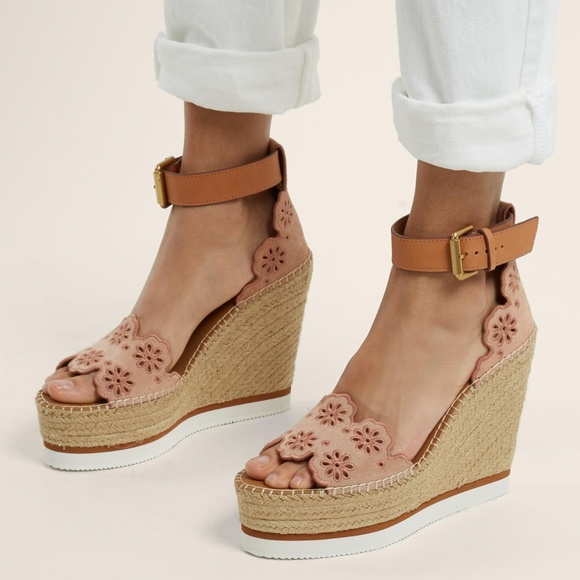 Chloe Shoes - NEW See by Chloe Suede Wedge Espadrilles, Size 6